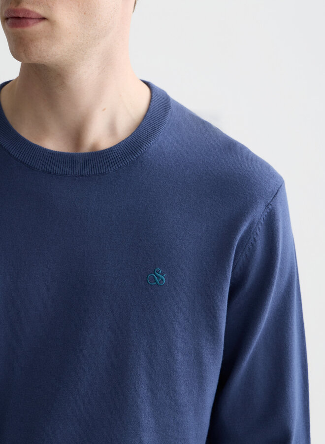 Tricot Scotch & Soda à col rond en viscose bleu océan