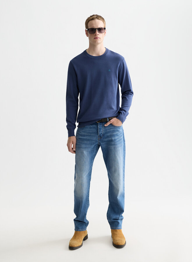 Tricot Scotch & Soda à col rond en viscose bleu océan