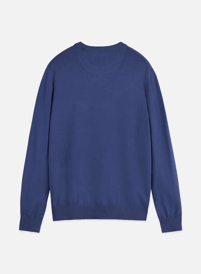 Tricot Scotch & Soda à col rond en viscose bleu océan