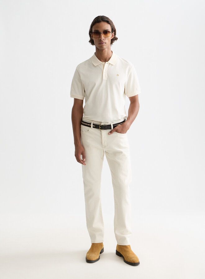 Polo Scotch & Soda écru avec logo beige camel