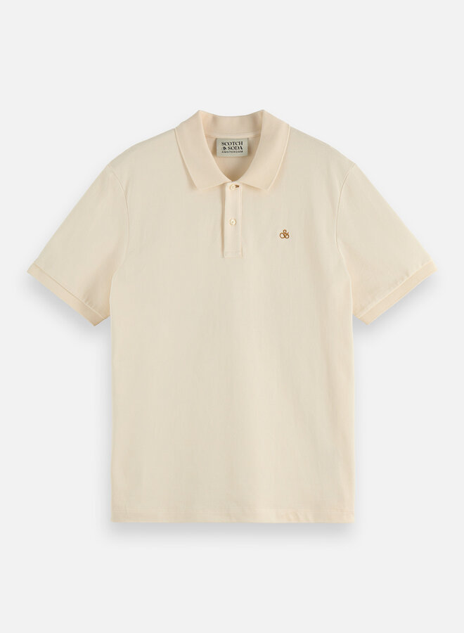 Polo Scotch & Soda écru avec logo beige camel