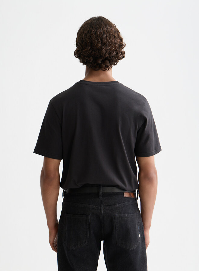 T-shirt Scotch & Soda gris charcoal à logo beige camel orangé