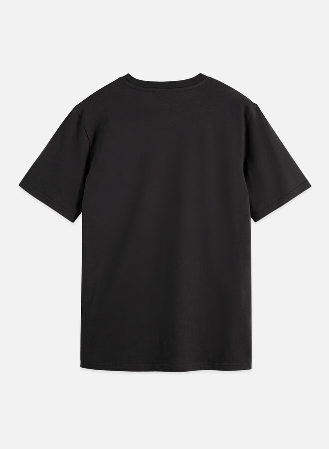 T-shirt Scotch & Soda gris charcoal à logo beige camel orangé