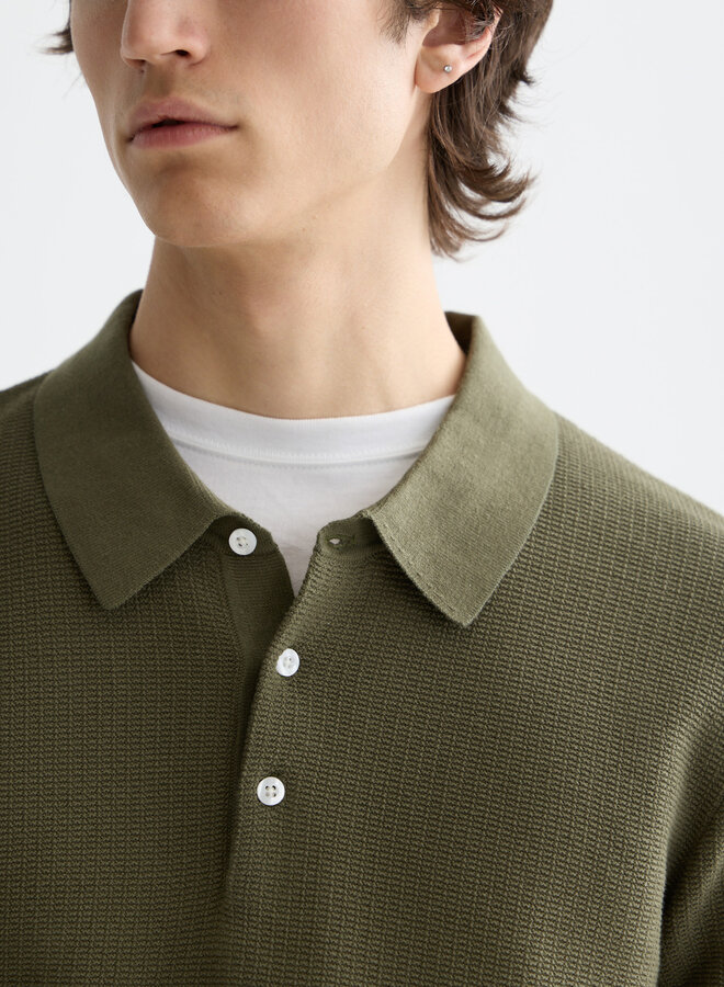 Polo Scotch & Soda en tricot vert olive