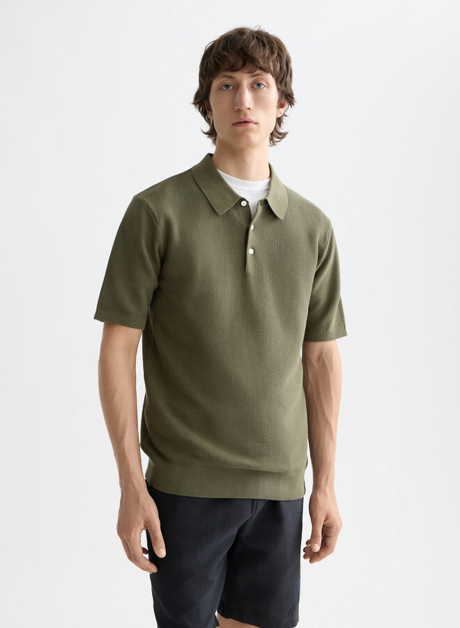 Polo Scotch & Soda en tricot vert olive