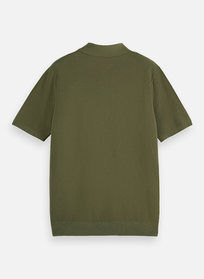 Polo Scotch & Soda en tricot vert olive