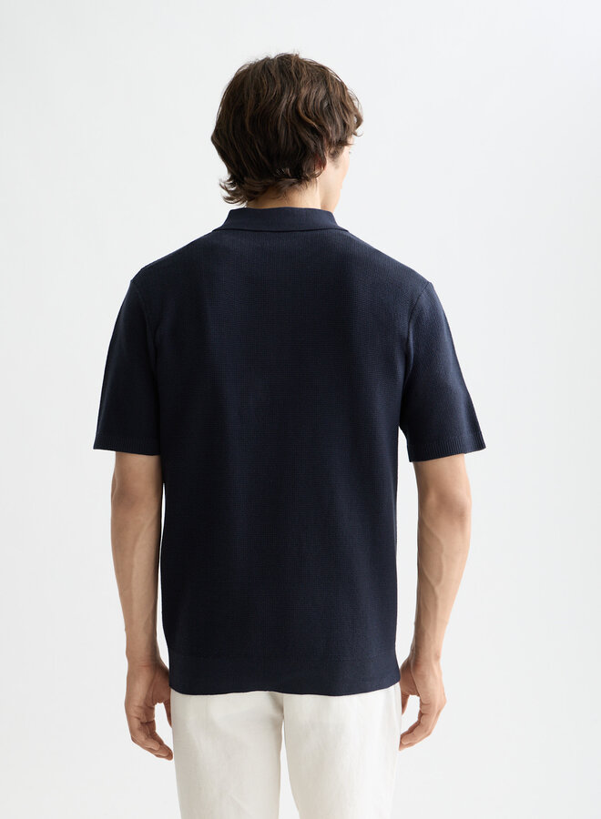 Polo Scotch & Soda en tricot bleu marine