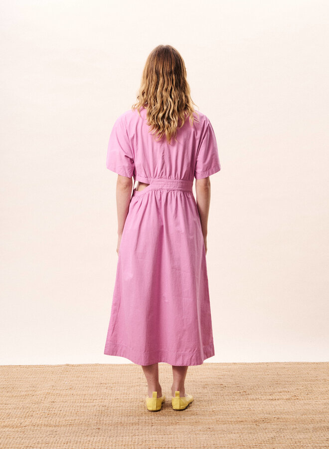 Robe longue Frnch Paris Mavera à manches courtes rose violine