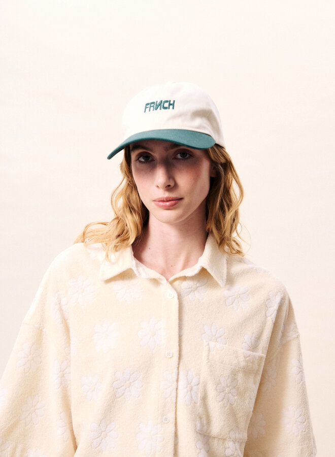 Haut Frnch Paris Houlena en ratine crème fleurie blanc