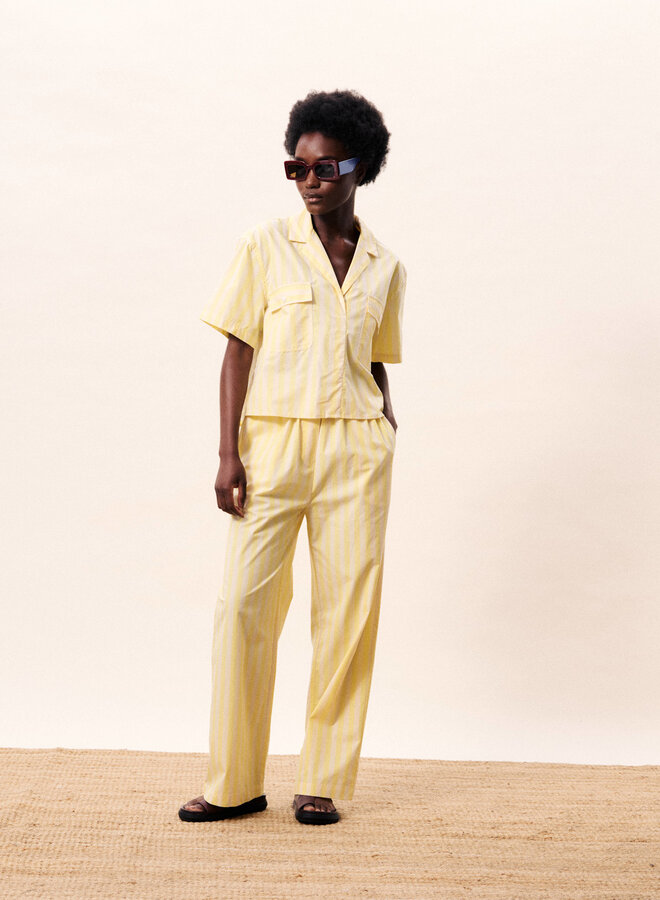 Blouse Frnch Paris Marina rayée jaune & beige