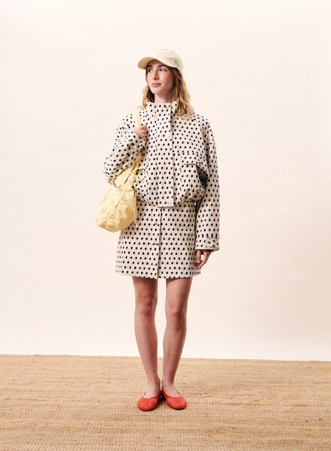 Jacket Frnch Paris Neree crème à pois noirs