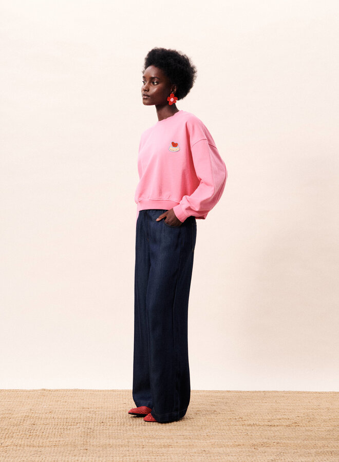 Chandail Frnch Paris Tamise sweat rose flash avec coeur