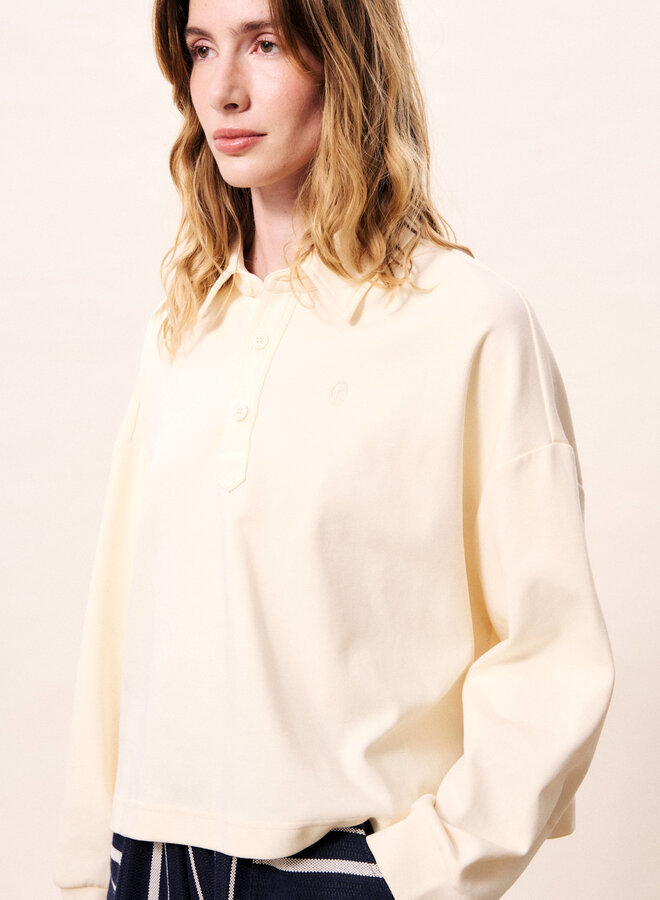 Polo Frnch Paris Larimar à manches longues crème