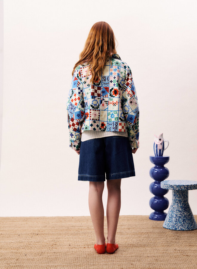 Jacket Frnch Paris Zizania imprimé bleu, rouge, vert multi