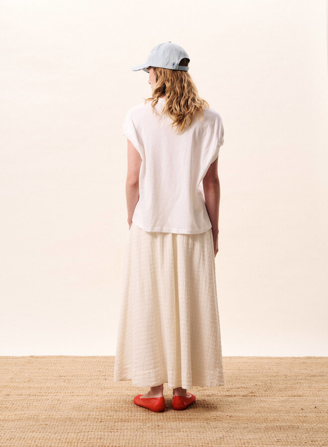 T-shirt Frnch Paris Lindos blanc à logo de poisson bleu