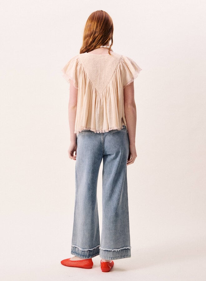 Haut Frnch Paris Novaelle ample à fines rayures rouges