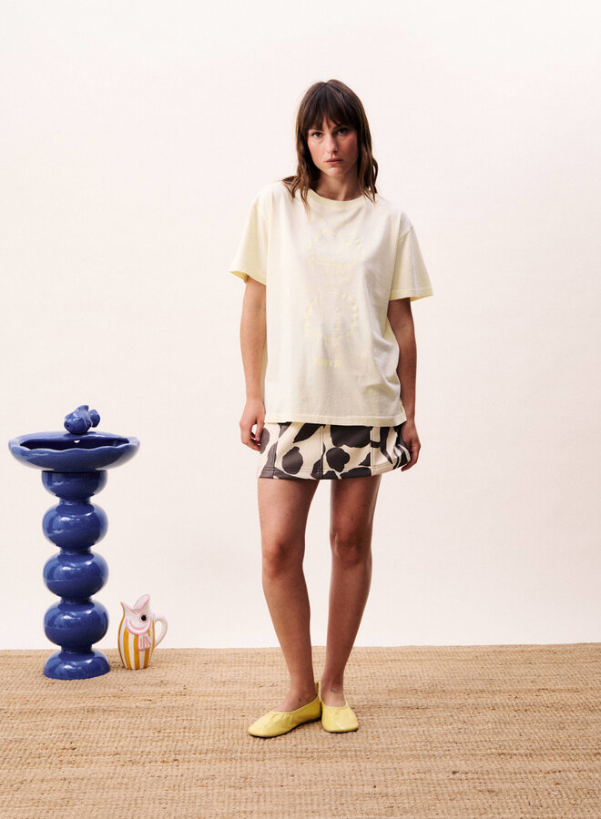 T-shirt Frnch Paris Lemna jaune beurre à dessin de glaçon