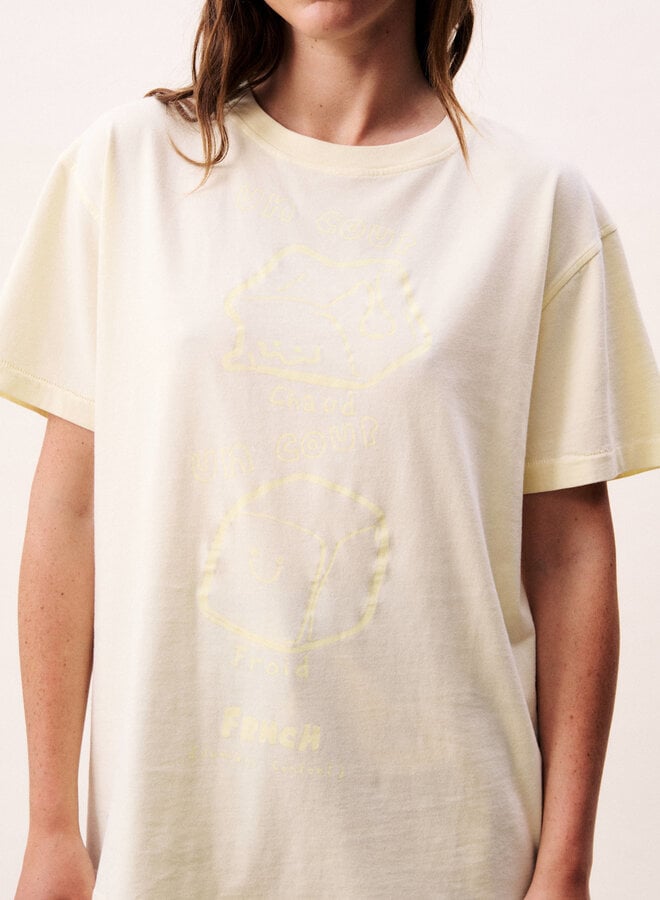 T-shirt Frnch Paris Lemna jaune beurre à dessin de glaçon