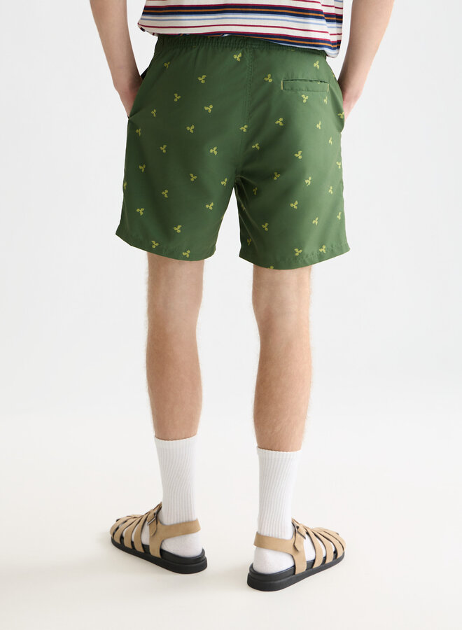 Maillot de bain Scotch & Soda vert jardin imprimé jaune chartreuse