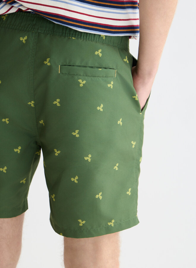 Maillot de bain Scotch & Soda vert jardin imprimé jaune chartreuse