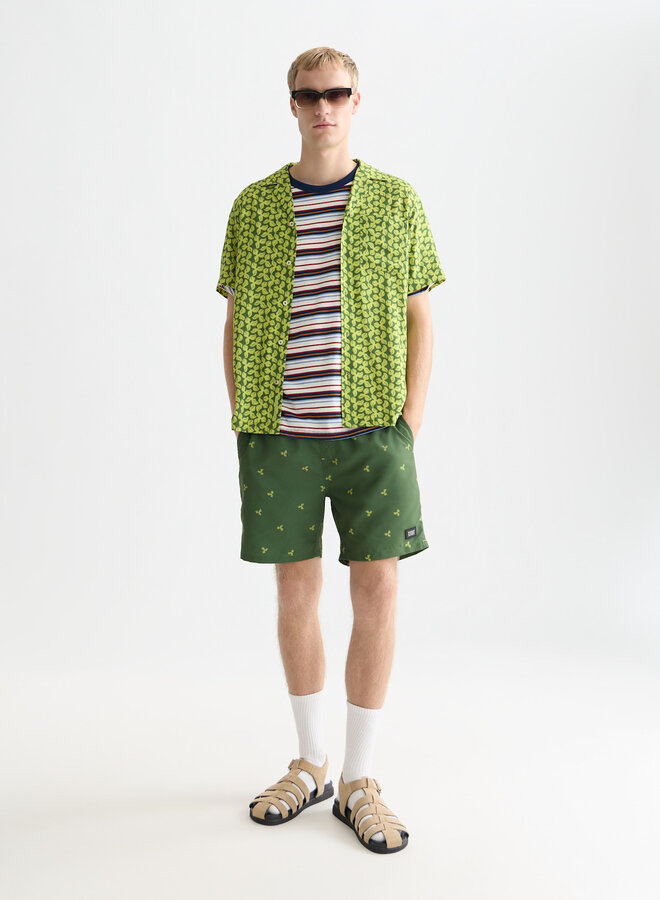 Maillot de bain Scotch & Soda vert jardin imprimé jaune chartreuse