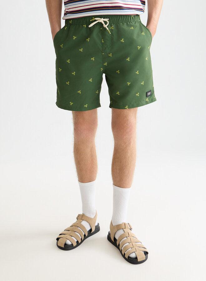 Maillot de bain Scotch & Soda vert jardin imprimé jaune chartreuse