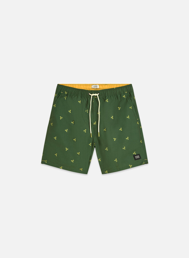 Maillot de bain Scotch & Soda vert jardin imprimé jaune chartreuse