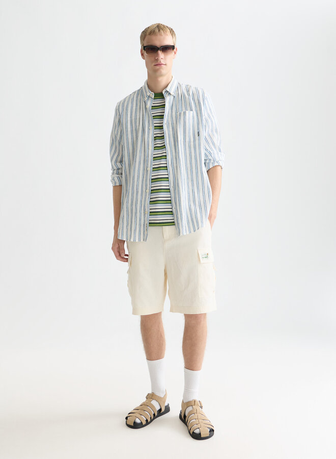 Chemise Scotch & Soda blanche rayée bleu ciel