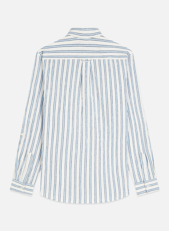 Chemise Scotch & Soda blanche rayée bleu ciel