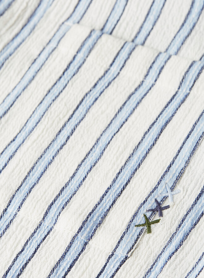 Chemise Scotch & Soda blanche rayée bleu ciel