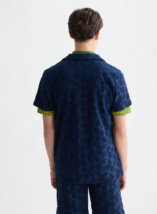 Chemise Scotch & Soda à. Manches courtes en ratine bleu marine