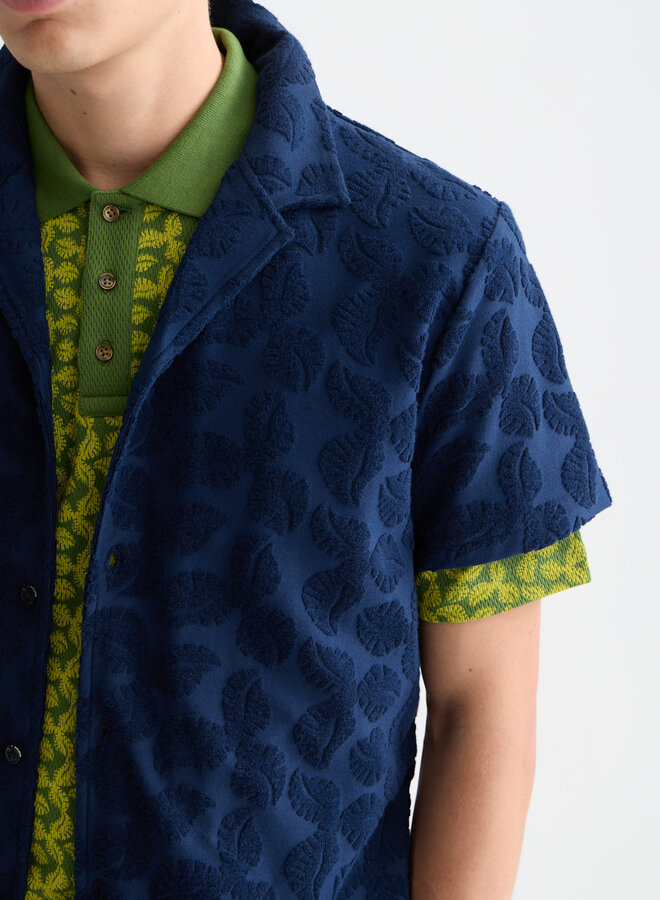 Chemise Scotch & Soda à. Manches courtes en ratine bleu marine