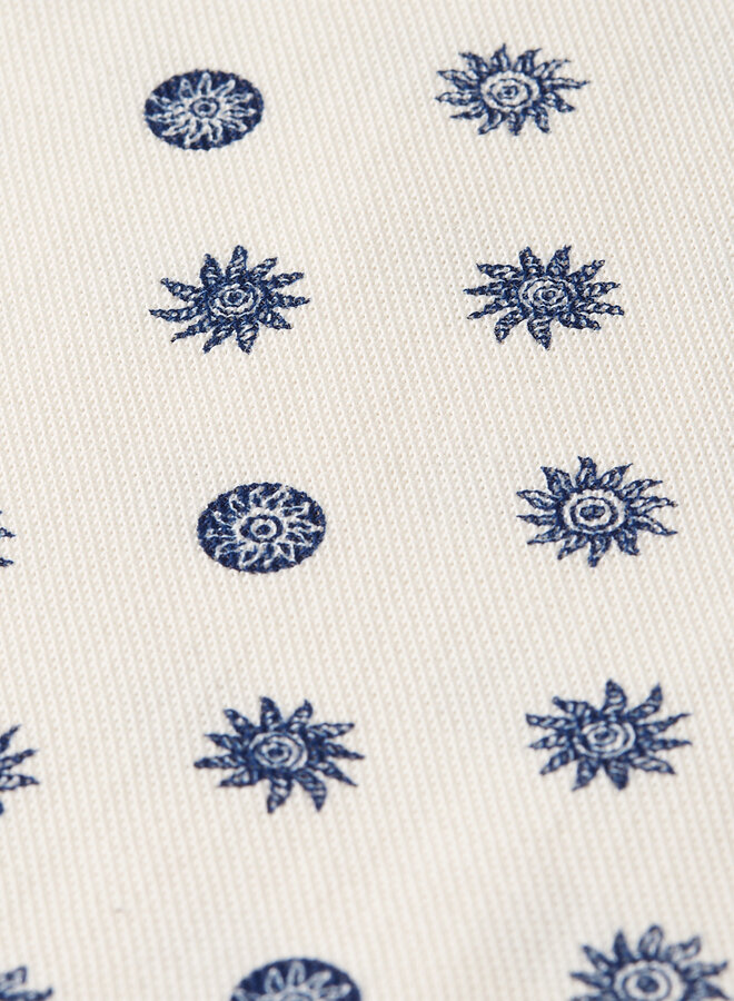 Polo Scotch & Soda blanc imprimé soleil bleu marine