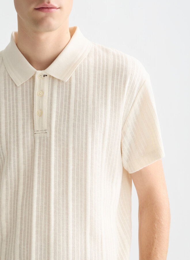 Polo Scotch & Soda en tricot écru