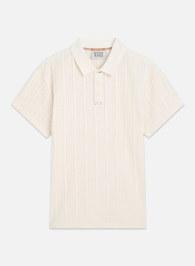 Polo Scotch & Soda en tricot écru