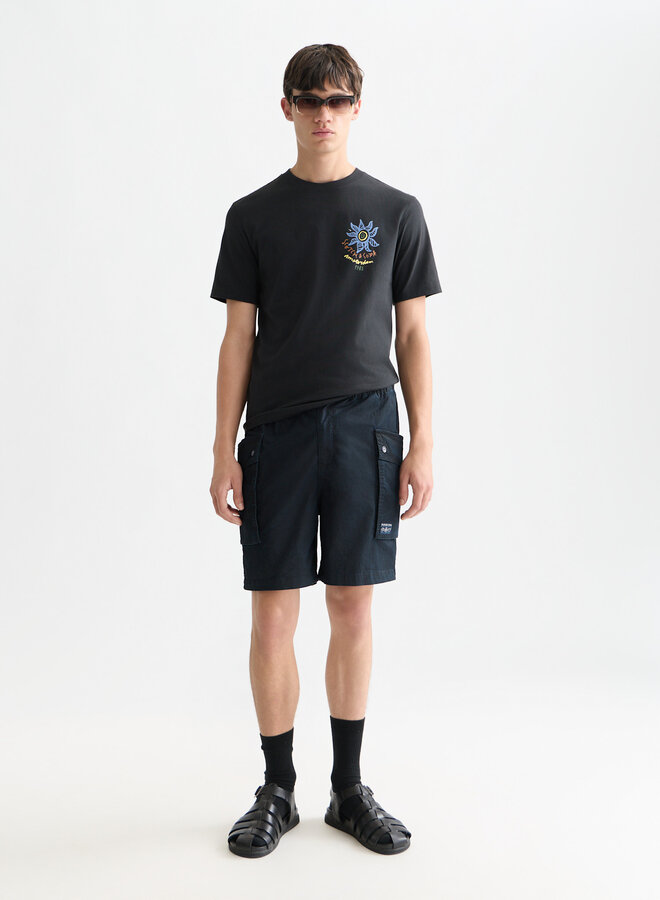 T-shirt Scotch & Soda noir météorite à logo bleu infini