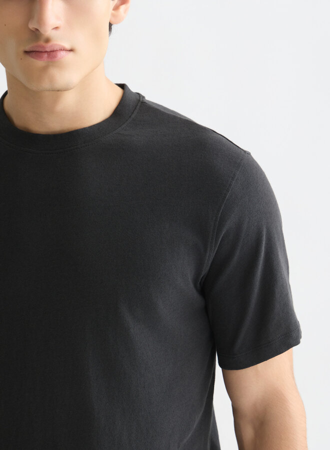 T-shirt Scotch & Soda en mélange de lin noir météorite