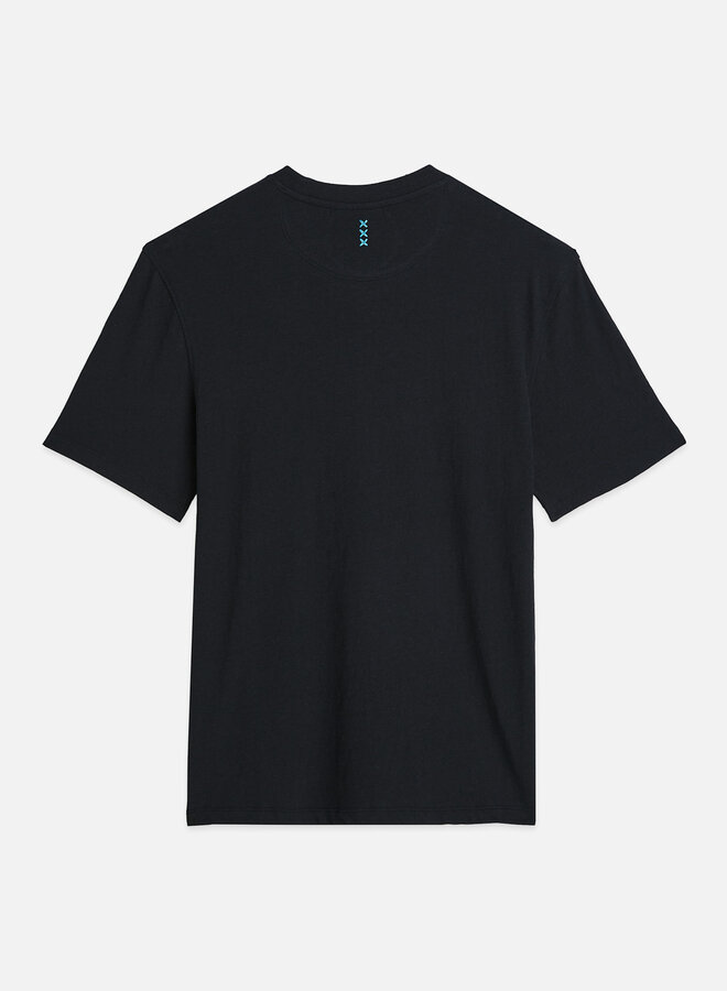 T-shirt Scotch & Soda en mélange de lin noir météorite