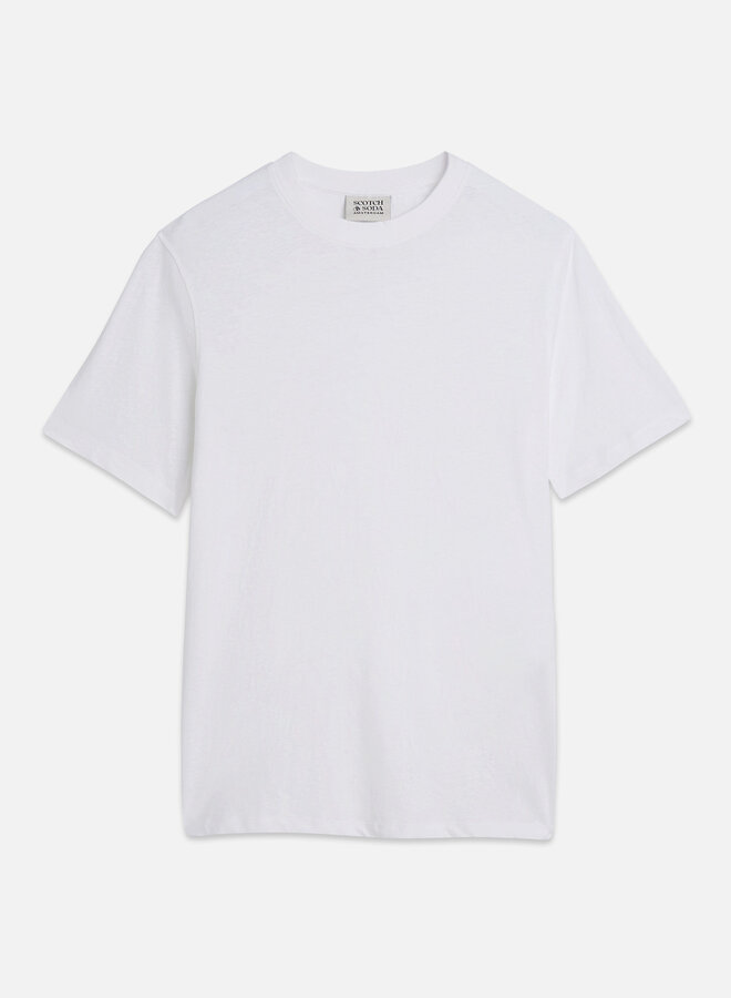 T-shirt Scotch & Soda en mélange de lin blanc