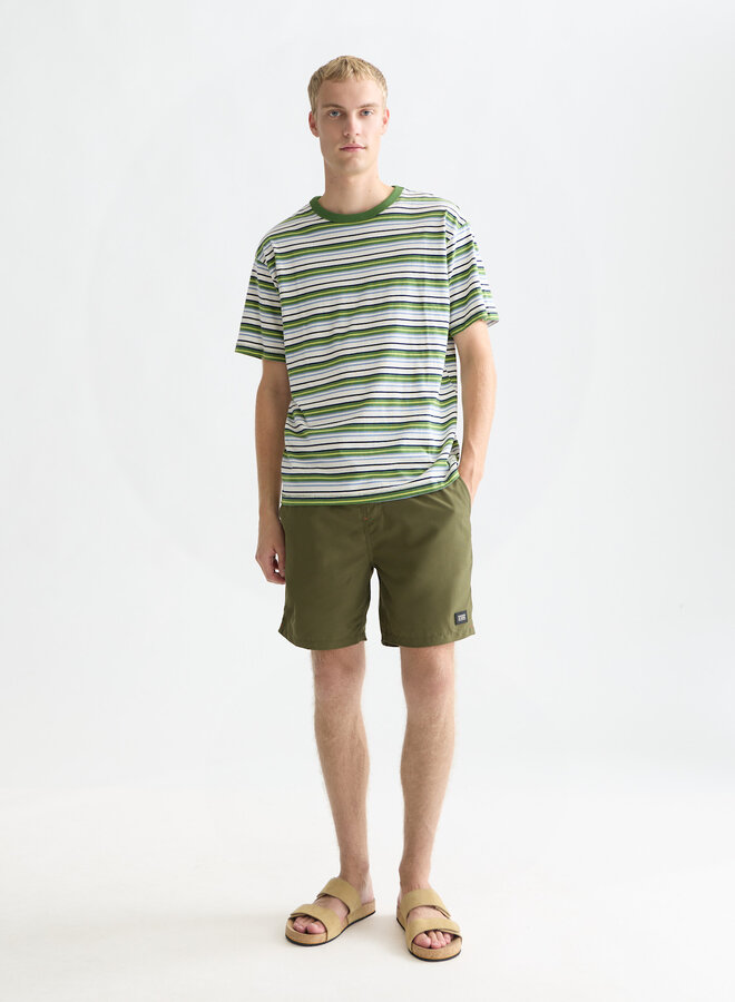T-shirt Scotch & Soda rayé vert jardin, bleu infini & blanc
