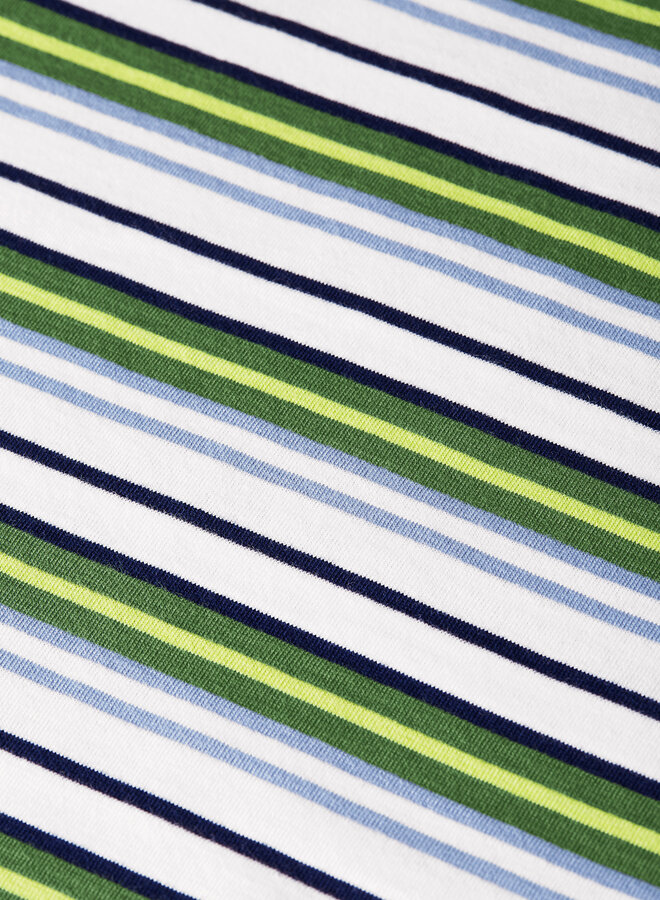 T-shirt Scotch & Soda rayé vert jardin, bleu infini & blanc