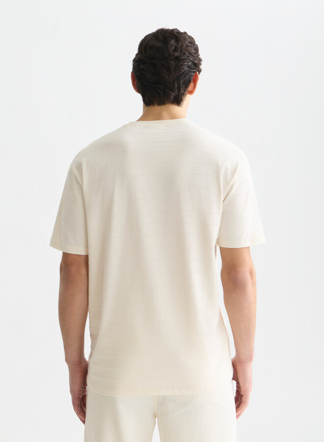 T-shirt Scotch & Soda à rayures tissées blanc cass/