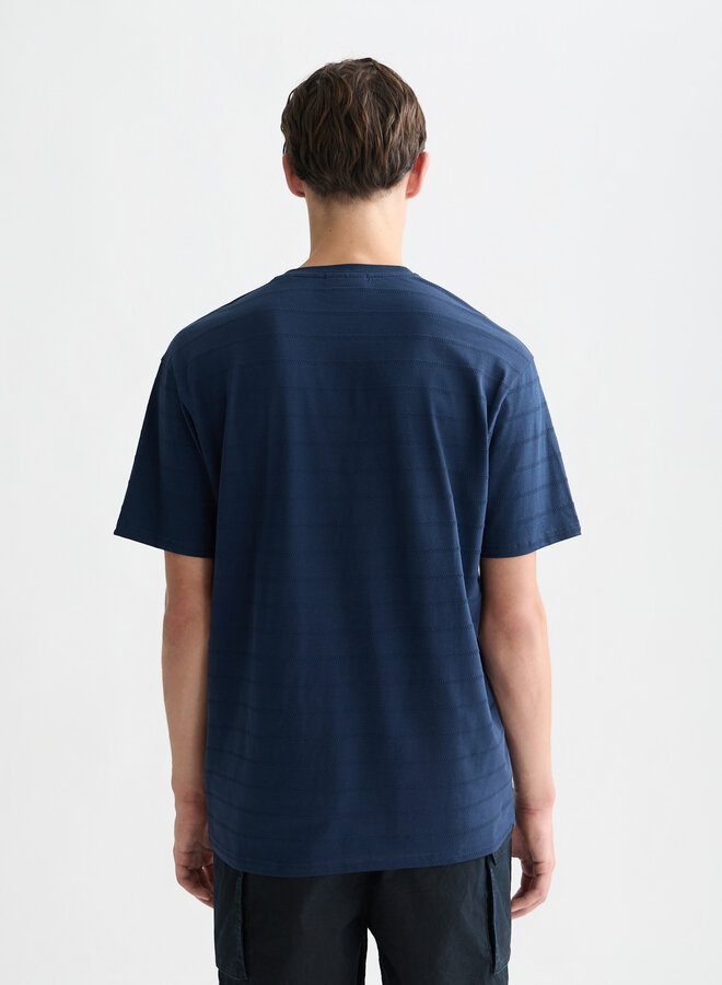 T-shirt Scotch & Soda à rayures tissées bleu indigo