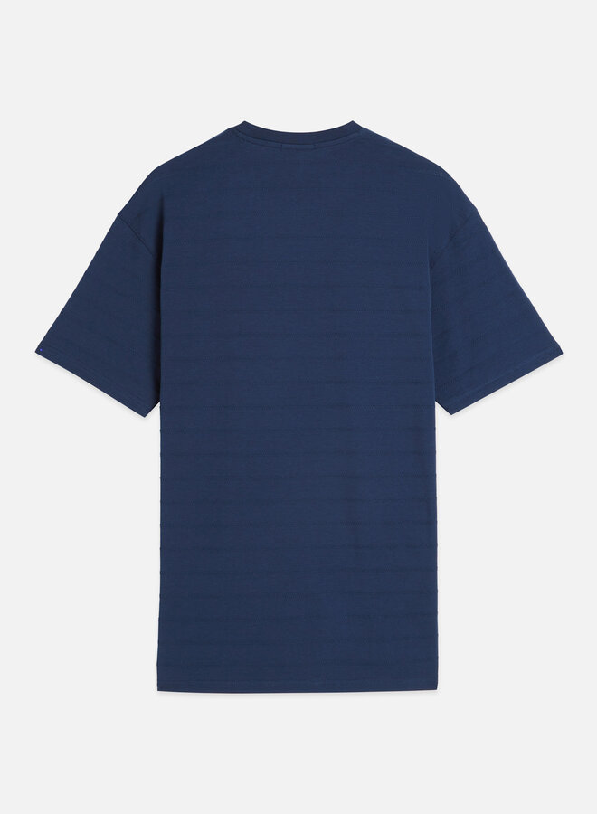 T-shirt Scotch & Soda à rayures tissées bleu indigo