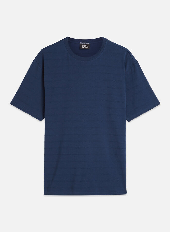 T-shirt Scotch & Soda à rayures tissées bleu indigo