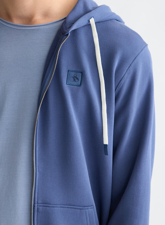 Cardigan Scotch & Soda à capuche molletonné bleu océan