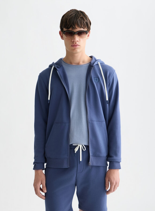 Cardigan Scotch & Soda à capuche molletonné bleu océan