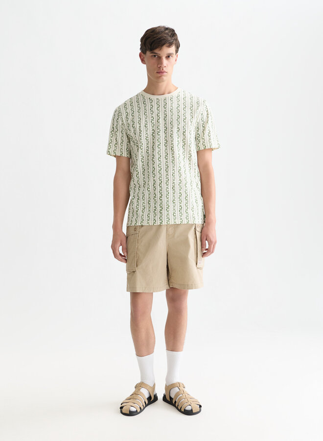 T-shirt Scotch & Soda écru imprimé fer à cheval vert jardin