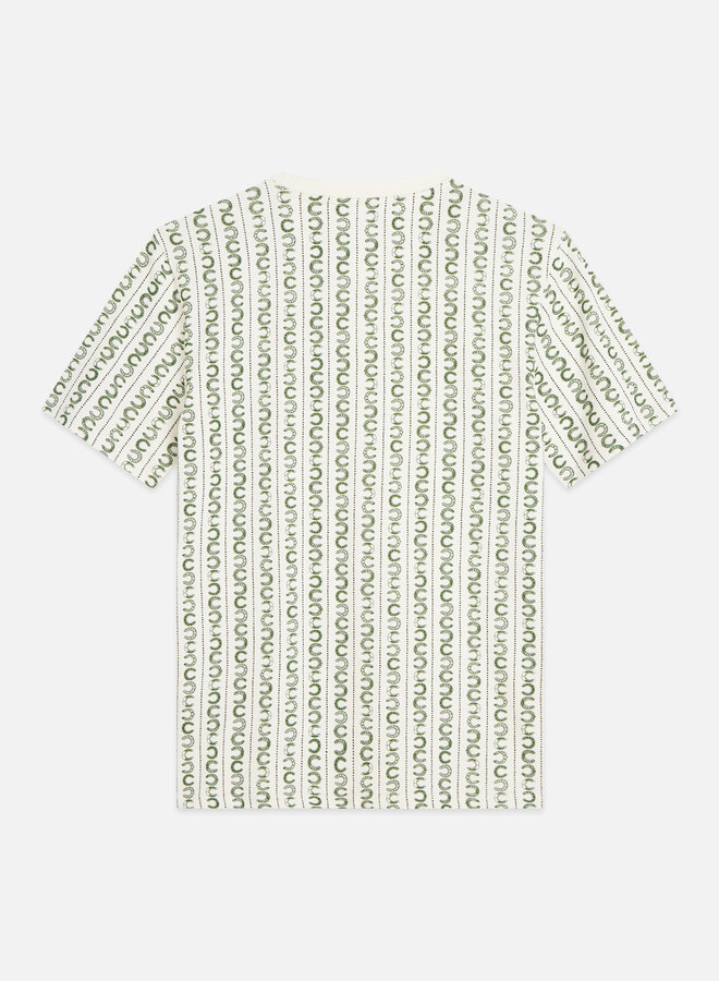 T-shirt Scotch & Soda écru imprimé fer à cheval vert jardin
