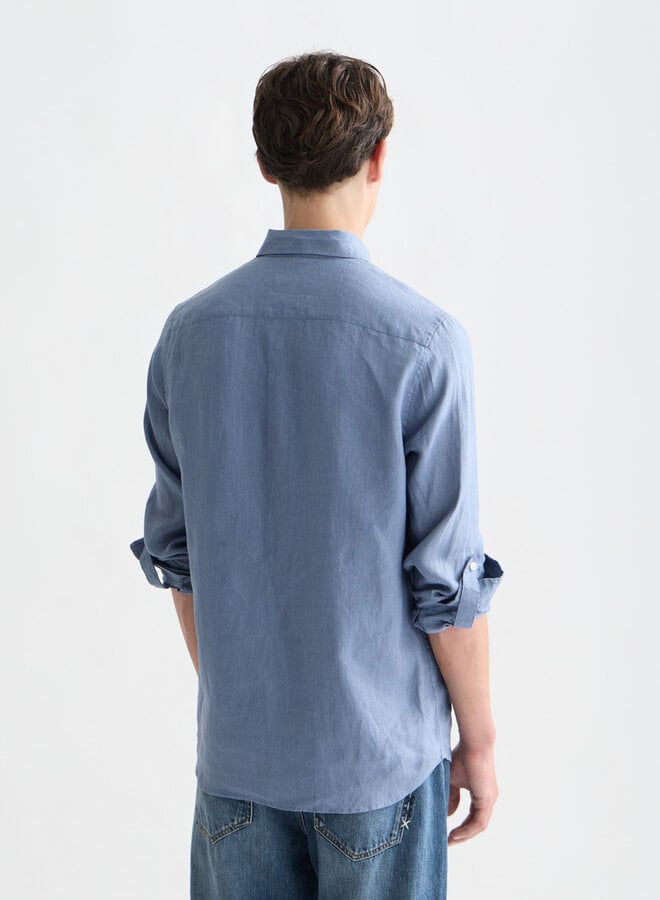 Chemise Scotch & Soda en lin bleu infini